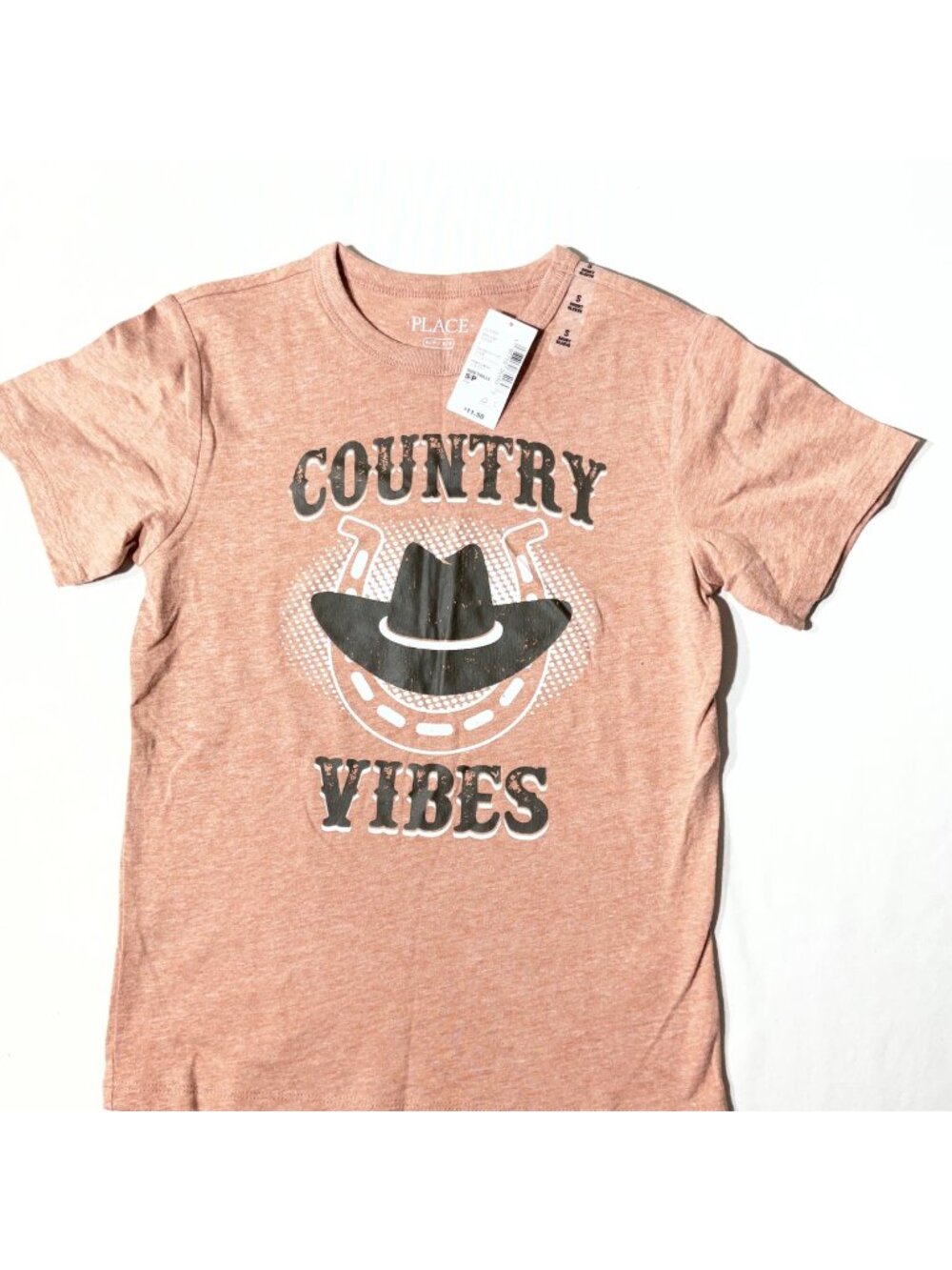 Country Vibes Graphic Tee Kids Small Heathered Rust Children place